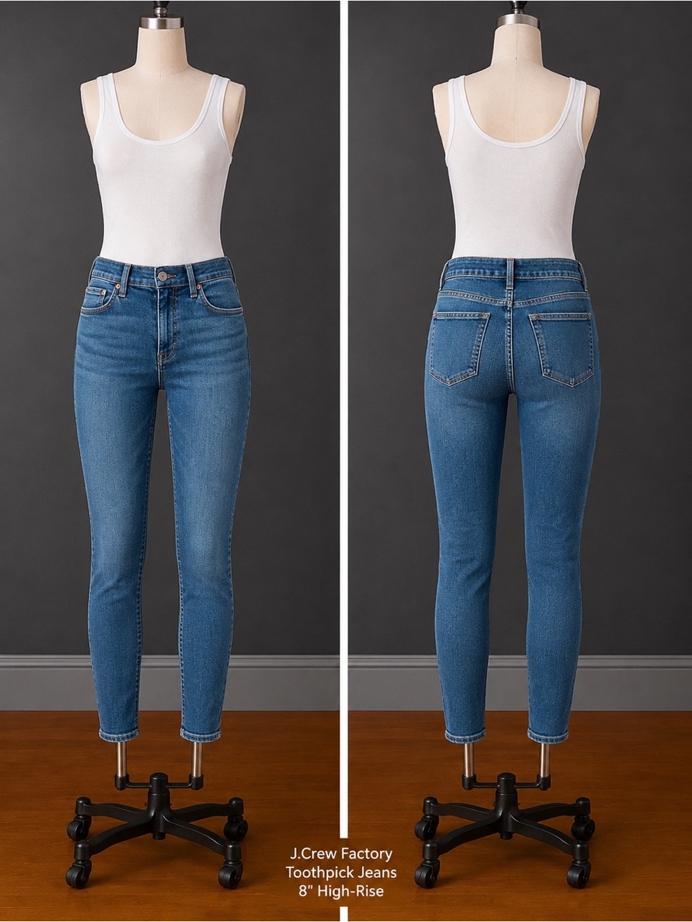 J. Crew Factory Blue High-Rise Toothpick Jeans